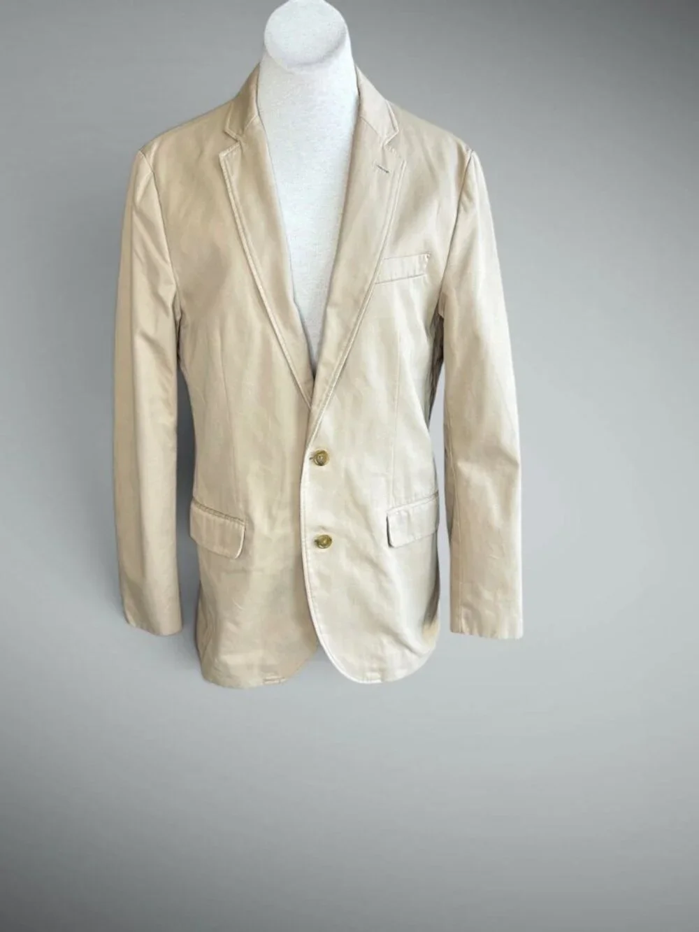 J. Crew Men's Tan Ludlow 100% Cotton Twill Casual Sport Coat Blazer Size Medium
